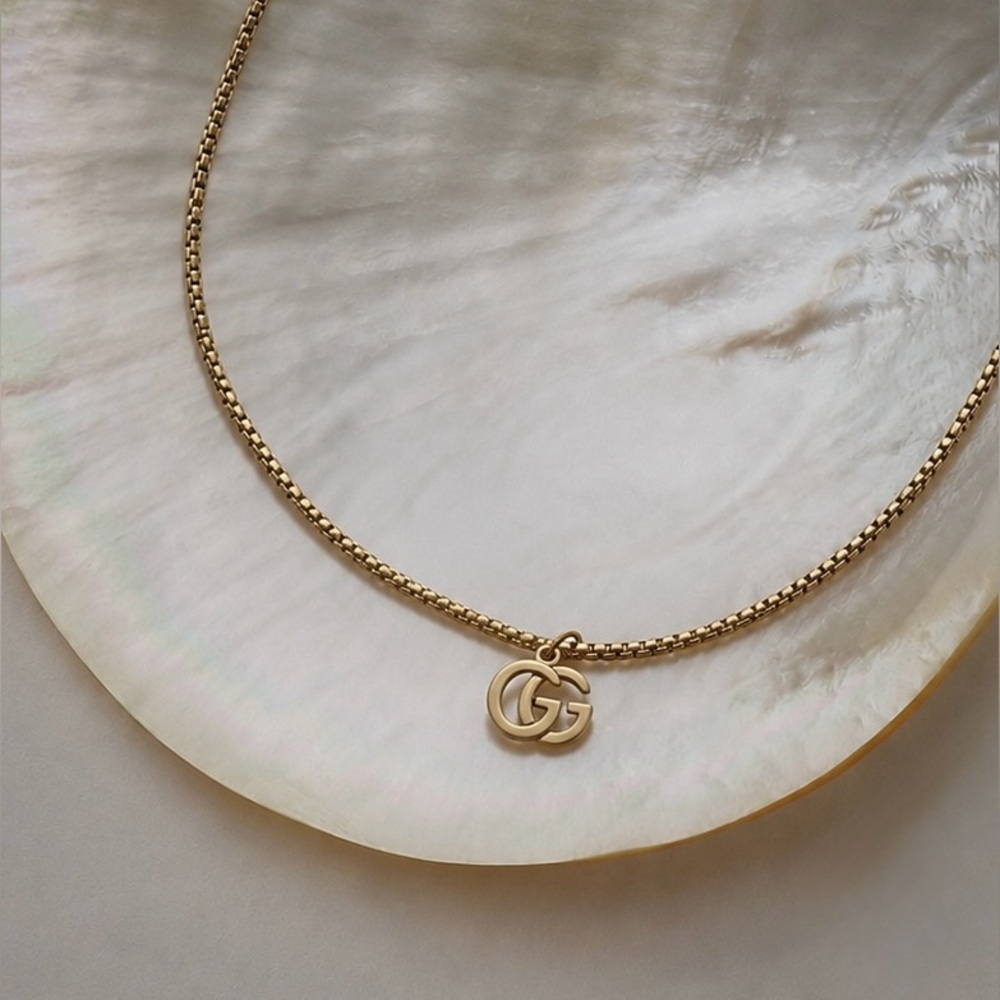 Authentic 18k gold plated Gucci GG Pendant Necklace